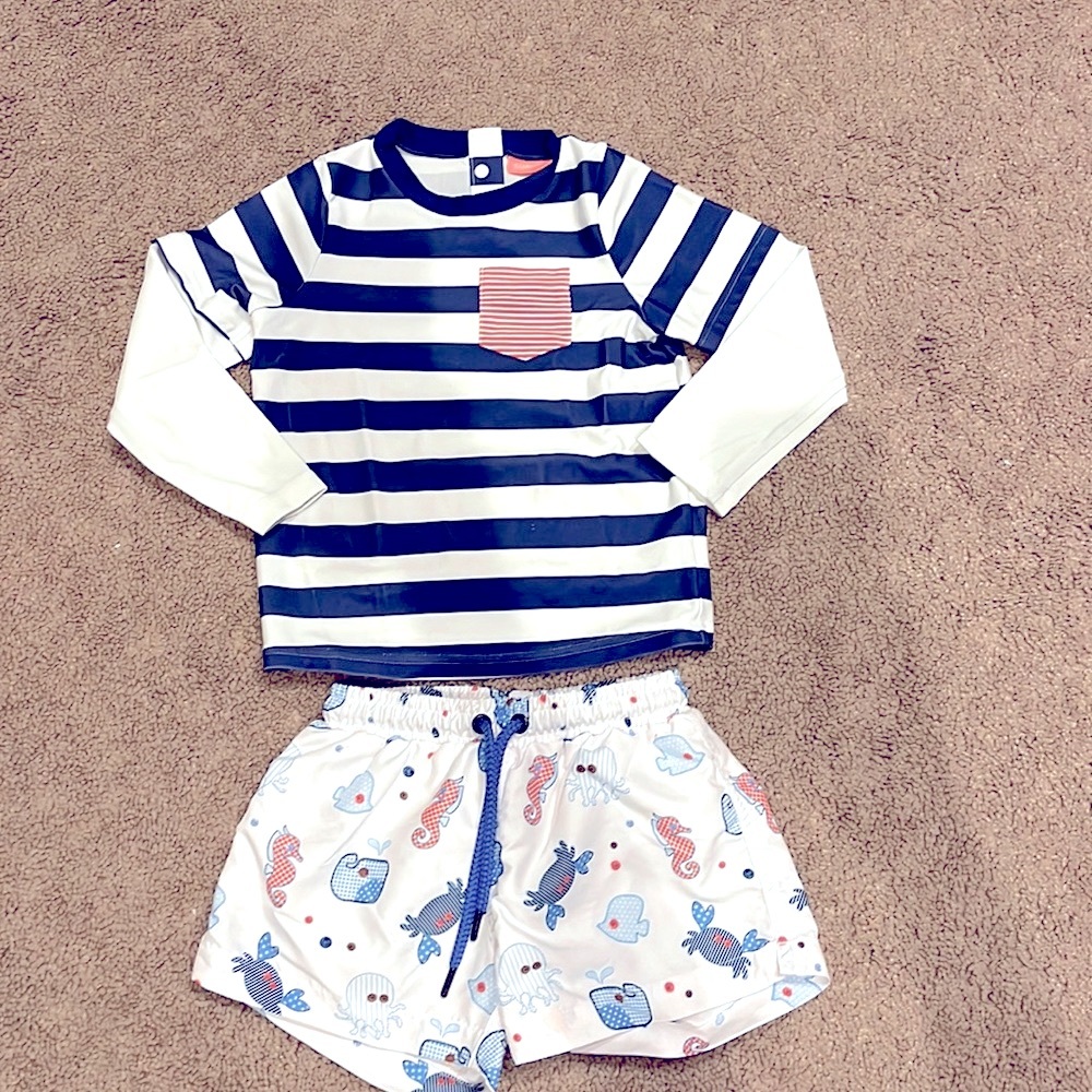 Sunuva UPF swim shirt and swim shorts, 18-24M